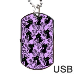 Purple Cats Dog Tag Usb Flash (one Side) by InPlainSightStyle