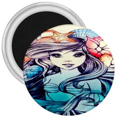 Beautifull Ariel Little Mermaid  Painting 3  Magnets by artworkshop