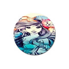 Beautifull Ariel Little Mermaid  Painting Magnet 3  (round) by artworkshop