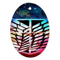 Attack On Titan Shingeki Galaxy Oval Ornament (two Sides) by artworkshop