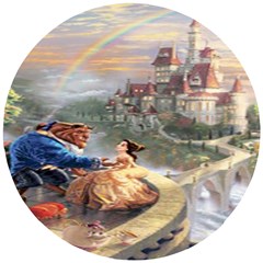 Beauty And The Beast Castle Wooden Puzzle Round by artworkshop