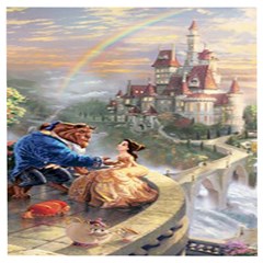 Beauty And The Beast Castle Wooden Puzzle Square by artworkshop