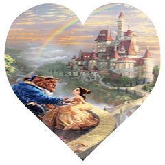 Beauty And The Beast Castle Wooden Puzzle Heart by artworkshop