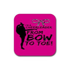 Bow To Toe Cheer Rubber Coaster (square) by artworkshop