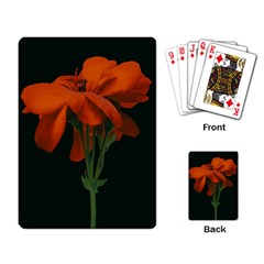 Red Geranium Over Black Background Playing Cards Single Design (rectangle) by dflcprintsclothing