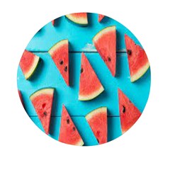 Watermelon Blue Background Mini Round Pill Box by artworkshop