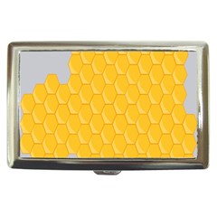 Hexagons Yellow Honeycomb Hive Bee Hive Pattern Cigarette Money Case by artworkshop