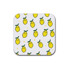 Pattern Lemon Texture Rubber Coaster (square) by artworkshop