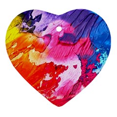 Colorful Painting Heart Ornament (two Sides) by artworkshop