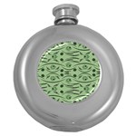 Folk flowers print Floral pattern Ethnic art Round Hip Flask (5 oz)