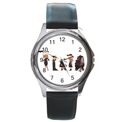 American Horror Story Cartoon Round Metal Watch by nate14shop