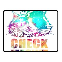 Check Meowt Fleece Blanket (small) by nate14shop