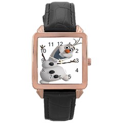 Frozen Rose Gold Leather Watch  by nate14shop