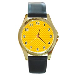 Polkadot Gold Round Gold Metal Watch by nate14shop