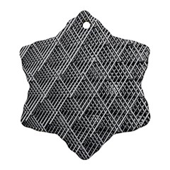 Grid Wire Mesh Stainless Rods Metal Snowflake Ornament (two Sides)