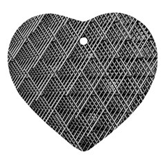 Grid Wire Mesh Stainless Rods Metal Heart Ornament (two Sides) by artworkshop