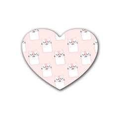 Fluffy Cat Pets Rubber Heart Coaster (4 Pack) by artworkshop