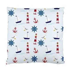 Lighthouse Sail Boat Seagull Standard Cushion Case (one Side) by artworkshop