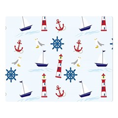 Lighthouse Sail Boat Seagull Double Sided Flano Blanket (large)  by artworkshop
