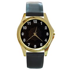 Abstract 002 Round Gold Metal Watch by nate14shop