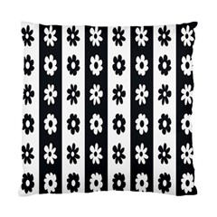 Black-and-white-flower-pattern-by-zebra-stripes-seamless-floral-for-printing-wall-textile-free-vecto Standard Cushion Case (one Side)