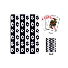 Black-and-white-flower-pattern-by-zebra-stripes-seamless-floral-for-printing-wall-textile-free-vecto Playing Cards Single Design (mini) by nate14shop
