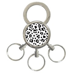 Blak-white-tiger-polkadot 3-ring Key Chain