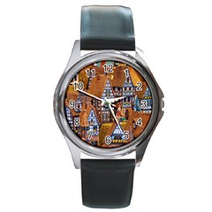 Christmas-motif Round Metal Watch by nate14shop