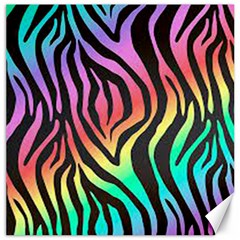 Rainbow Zebra Stripes Canvas 12  X 12  by nate14shop