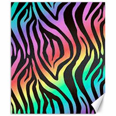 Rainbow Zebra Stripes Canvas 8  X 10  by nate14shop