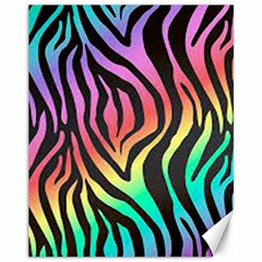 Rainbow Zebra Stripes Canvas 11  X 14  by nate14shop