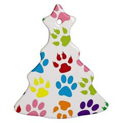 Paw Print Christmas Tree Ornament (two Sides) by artworkshop