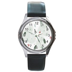 Background-white Abstrack Round Metal Watch by nate14shop