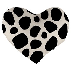 Leoperd-white-black Background Large 19  Premium Heart Shape Cushions by nate14shop