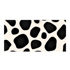 Leoperd-white-black Background Satin Wrap 35  X 70  by nate14shop