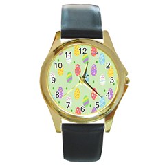 Eggs Round Gold Metal Watch by nate14shop