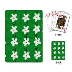 Flowers-green-white Playing Cards Single Design (rectangle) by nate14shop