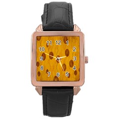 Mustard Rose Gold Leather Watch  by nate14shop