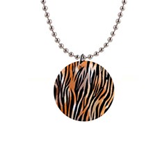 Seamless Zebra Stripe 1  Button Necklace