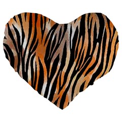 Seamless Zebra Stripe Large 19  Premium Flano Heart Shape Cushions