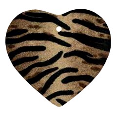 Tiger 001 Heart Ornament (two Sides) by nate14shop