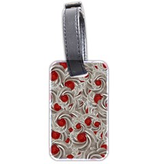 Cream With Cherries Motif Random Pattern Luggage Tag (two Sides) by dflcprintsclothing