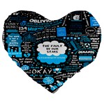 The Fault In Our Stars Collage Large 19  Premium Flano Heart Shape Cushions