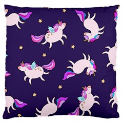 Fantasy-fat-unicorn-horse-pattern-fabric-design Large Flano Cushion Case (two Sides) by Jancukart