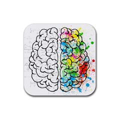 Brain-mind-psychology-idea-drawing Rubber Coaster (square) by Jancukart