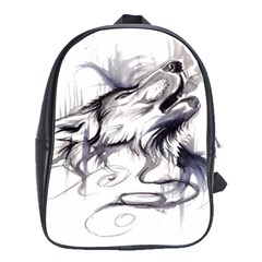 Tattoo-ink-flash-drawing-wolf School Bag (large) by Jancukart