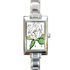 Lotus-flower-water-lily Rectangle Italian Charm Watch by Jancukart