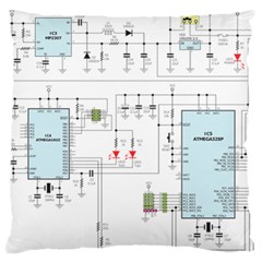 Circuits-electronics-atmel Large Flano Cushion Case (one Side) by Jancukart