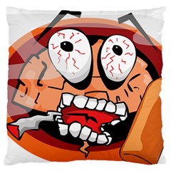 Brain Cartoon Animation Large Flano Cushion Case (one Side) by Jancukart