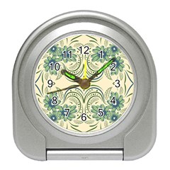 Folk Flowers Print Floral Pattern Ethnic Art Travel Alarm Clock by Eskimos